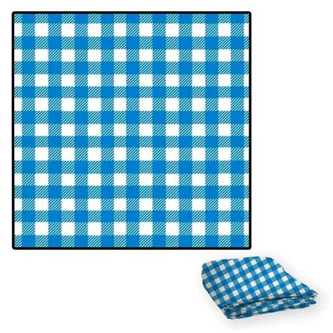 Tecido TNT Estampado Xadrez Azul Quadriculado 1 4m X 2m Decoracao