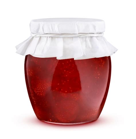 Premium Photo Jar Of Strawberry Jam Isolated On White Background