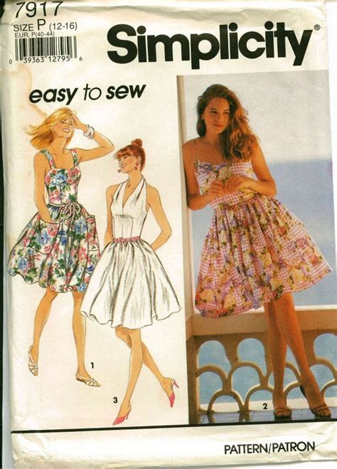 S Halter Sundress Pattern Simplicity Vintage Etsy