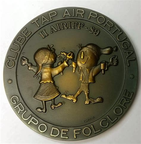 Medalha Clube Tap Air Portugal Grupo De Folclore Filatelia Do Chiado