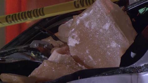 Huge Chunk Of Ice Falls From Building In Nyc Crushing Car Cbs News