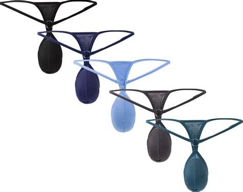 Faringoto Men S Pouch Thong Sexy G String Transparent Underpants Breathable Mesh Gay T Back