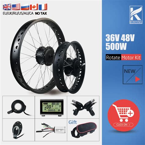 Electric Bike 36v48v 500w Rear Rotate Fat Tire Hub Motor Wheel 20 26