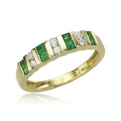 Emerald Wedding Rings Yellow Gold Luxury | Miracle Wedding Rings