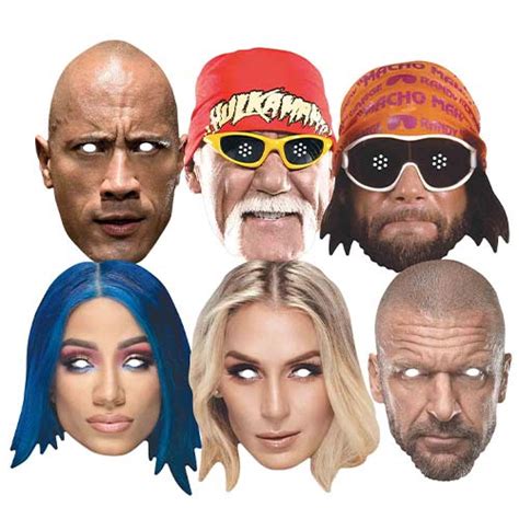 Legendary WWE Stars Cardboard Face Masks - Pack of 6 | Partyrama