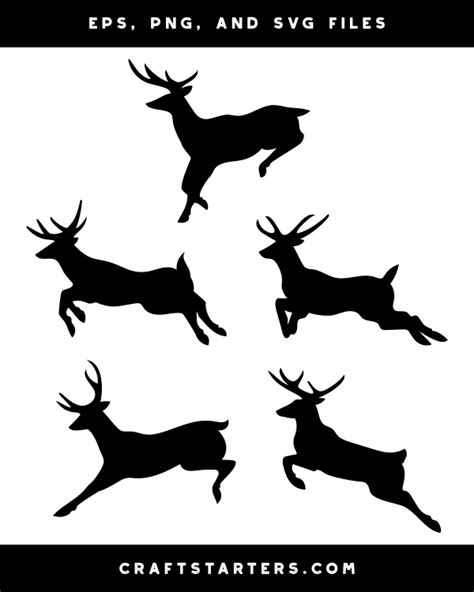 Deer Jumping Silhouette