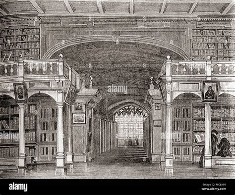 Interior of the Bodleian Library, Oxford University, Oxford, England ...