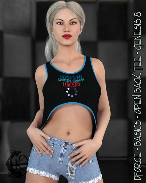 Dforce Basics Open Back Tee Genesis 8 3d Figure Assets Kaleya