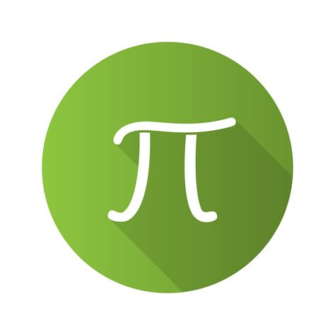 Pi Flat Design Long Shadow Glyph Icon Mathematical Constant Vector