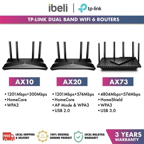 Tp Link Archer Dual Band Wi Fi 6 Router Ax73 Ax20 Ax10 Shopee Malaysia