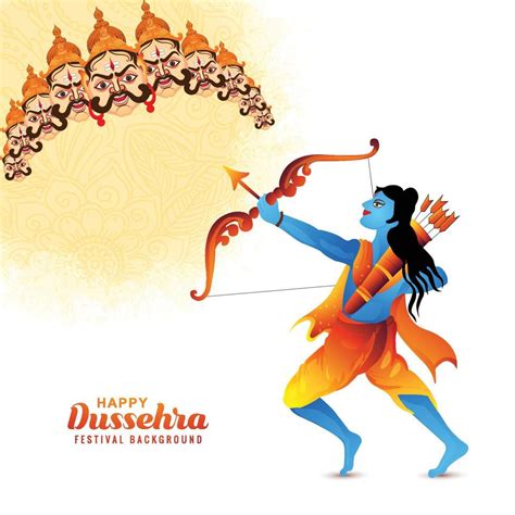 Illustration Of Lord Rama Killing Ravana In Happy Dussehra Festival