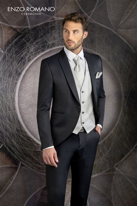 Traje De Novio De La Firma Enzo Romano Wedding Suits Men Black