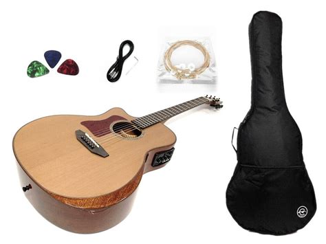 Caraya A2 Premium Bevelled Solid CEDAR Top Acoustic Guitar,Left-Handed ...