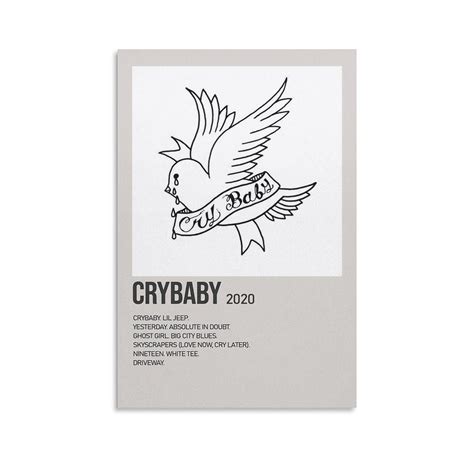 crybaby lil peep album cover poster canvas art poster  wall etsy