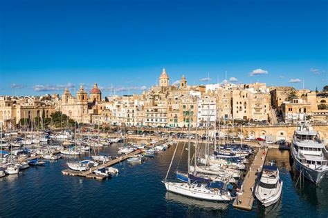 Malta Birgu Arches Near Fort St Angelo Stock Image Image Of