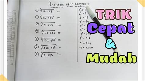 Trik Cepat Dan Mudah Penarikan Akar Pangkat Matematika Asyik Rg Od