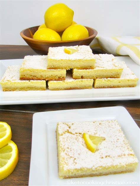 Lemon Bars Keto Low Carb And Gluten Free Sweet And Tart Lemony