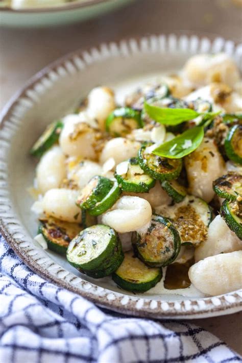 Creamy Pesto Gnocchi With Zucchini Vibrant Plate