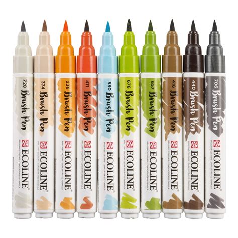 Ecoline Brush Pen Set Of 10 Architect Colors 11509809 Walmart