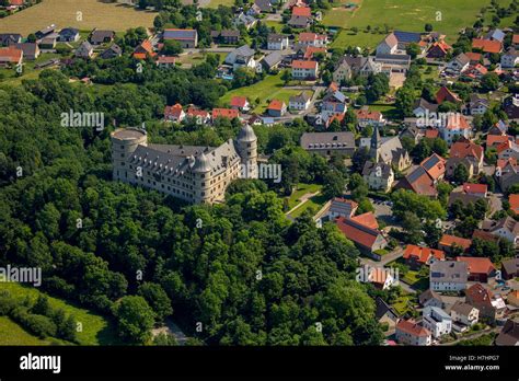 Wewelsburg Castle and surrounding Wewelsburg village, town of Büren ...