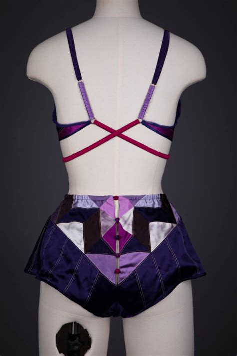 Harmony Patchwork Silk Satin Lingerie Set By Pillowbook The