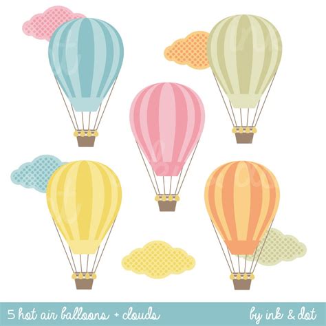 Cute Hot Air Balloon Clipart Border