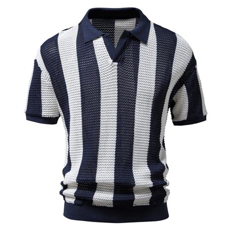 Aiopeson Cotton Hollow Out Men S Polo Shirts Short Sleeve Knitted