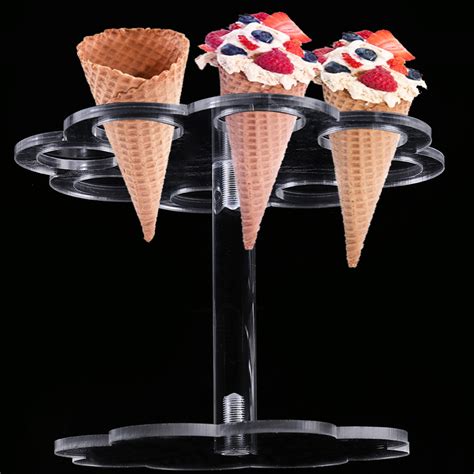 1 X Ice Cream Cone Holder Display Stand Carrier Acrylic Height 4 3 EBay