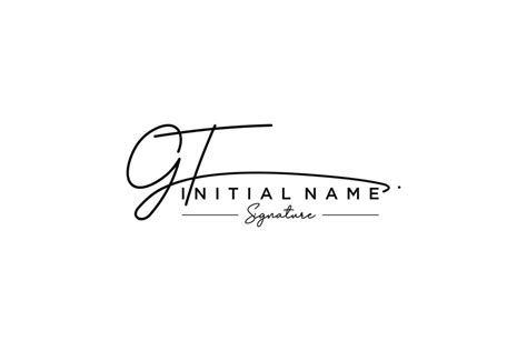 Initial Gt Signature Logo Template Vector Hand Drawn Calligraphy