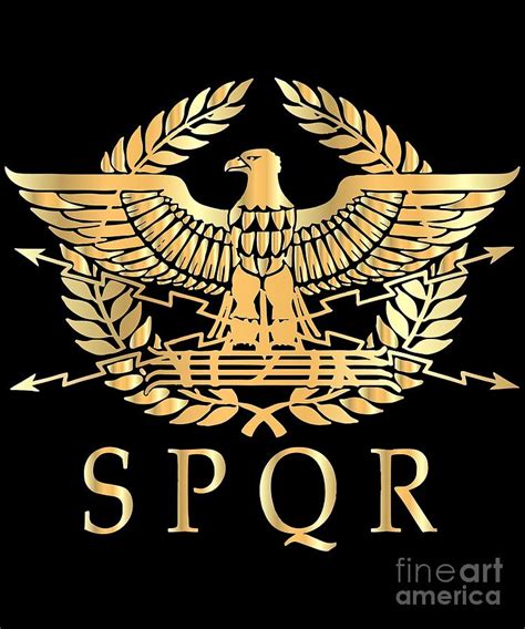 SPQR Roman Empire Standard Eagle Emblem Vintage Painting by Fred Walsh ...