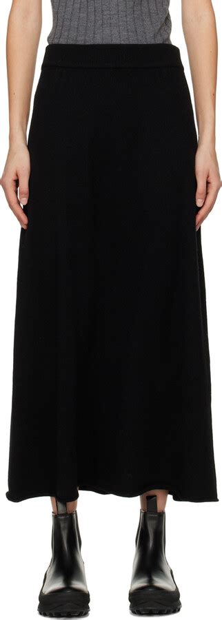 Lisa Yang Black The Elin Midi Skirt Shopstyle