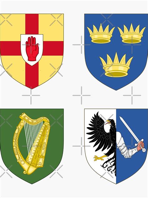 "Coat of Arms of the Irish Provinces" Sticker for Sale by Shav | Redbubble