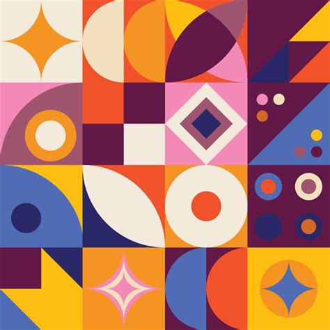 Flat Mosaic Geometric Pattern Background Vector Art At Vecteezy