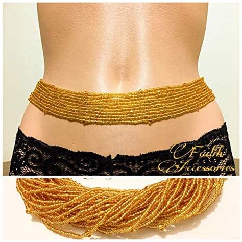 Gold Waist Beads Set 10 Strand Belly Bead African Waist