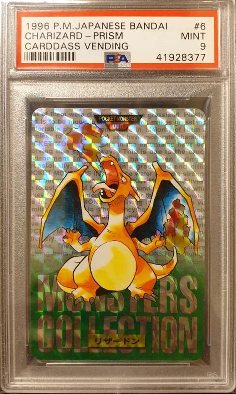 Psa Pokemon Japanese Bandai Carddass Vending Charizard Prism Set