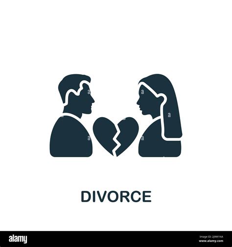 Divorce Icon Monochrome Simple Psychology Icon For Templates Web