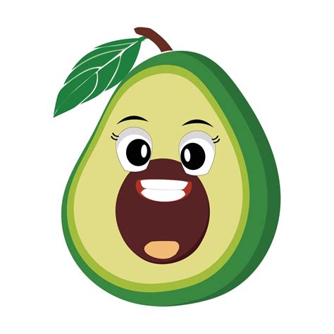 Cartoon Avocados Mascot Characters Hand Drawn Doodle Style Cartoon