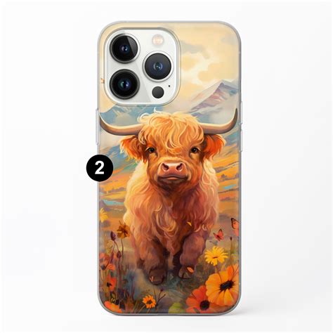Highland Cow Phone Case Cute Cover Fit for iPhone 15 14 13 12 11 Pro