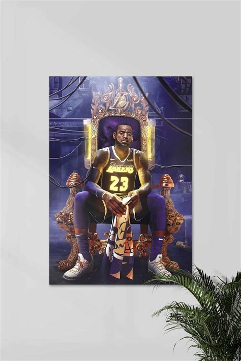 Lakers 23 in Throne | LeBron James | Basketball Poster – Posterized