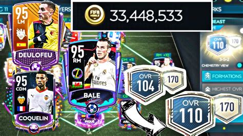 FIFA MOBILE TEAM UPGRADE 104OVR 110OVR HUGE CHANGES 30M COINS