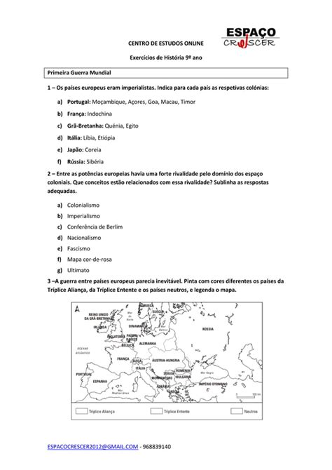 1ª Guerra Mundial 9º Ano Pdf