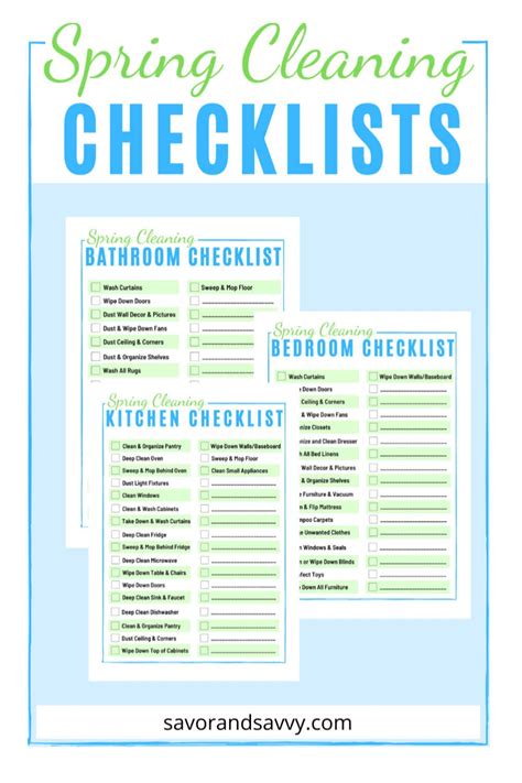 Spring Cleaning Checklist Printable