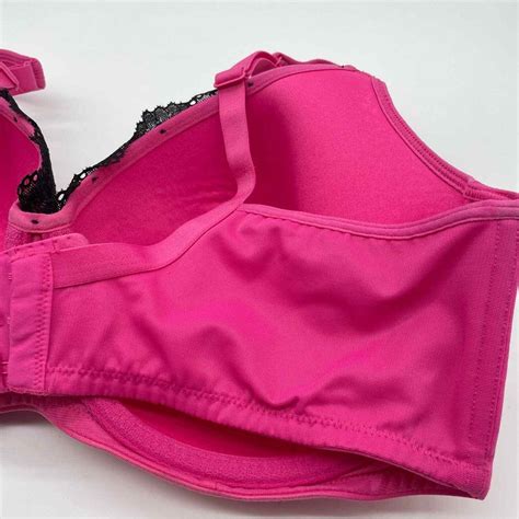 Cacique Pink And Black Lace Bra Gem