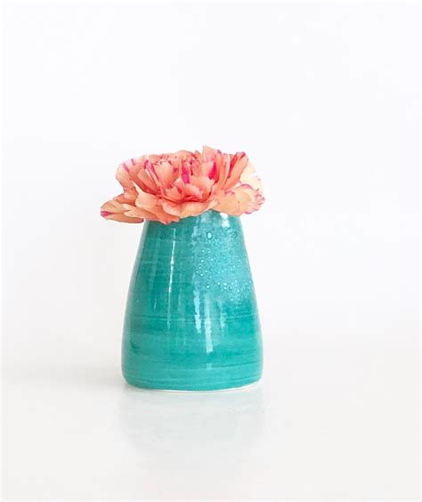 Teal Bud Vase Teal Mini Vase Small Vase Green Mini Vase Mini Vase