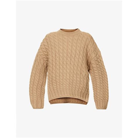 Theory Karenia Relaxed Fit Cable Knit Wool And Cashmere Blend Jumper