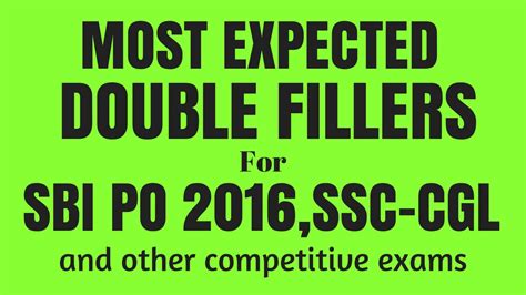 Best Tricks To Solve Double Fillers For Sbi Po Ibps Po And Clerk