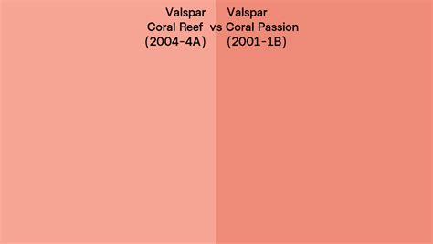 Valspar Coral Reef Vs Coral Passion Side By Side Comparison