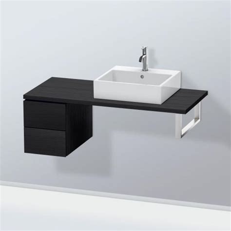 Duravit L Cube Side Unit 2 Pull Out Compartments Black Oak