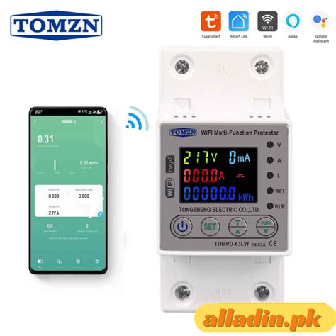 TOMZN All in 1 63A WIFI Smart Circuit Breaker with voltage current and