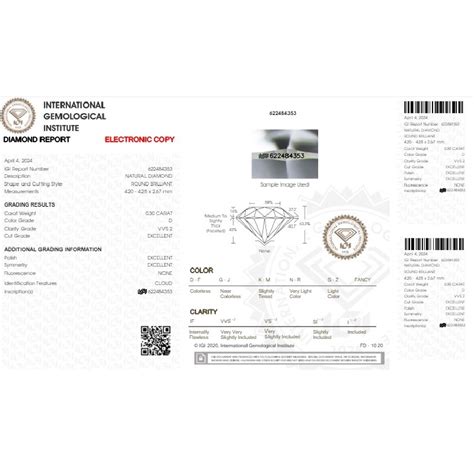 Diamante Certificato Igi Ct D Vvs Gv